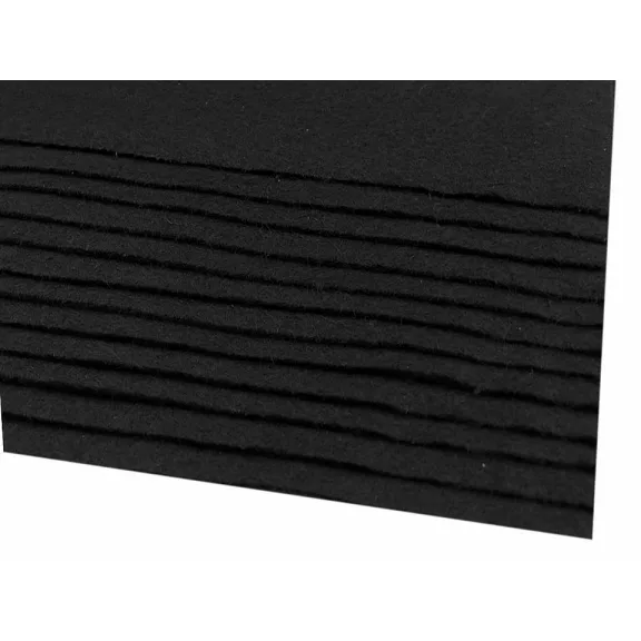 Dekoratív filc textilből / puha filc 20x30 cm - 4 (F77) fekete (12 db-os csomagolás) Dekoratív filc textilből / puha filc 20x30 cm - 4 (F77) fekete (12 db-os csomagolás)