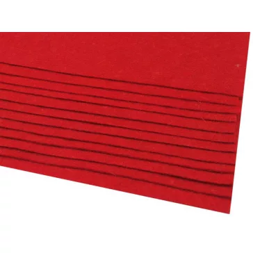   Dekoratív filc textilből / puha filc 20x30 cm - 7 (F01) eper piros (12 db-os csomagolás)