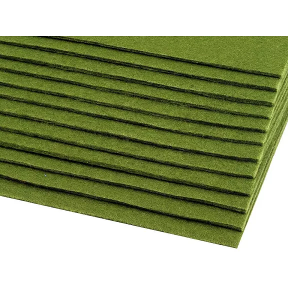 Filc anyag 20x30 cm - 1 (F23) sztyepp zöld (12 db-os csomagolás) Filc anyag 20x30 cm - 1 (F23) sztyepp zöld (12 db-os csomagolás)