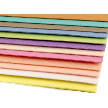 Filc anyag 20x30 cm - 5 mix pasztel (12 db-os csomagolás)