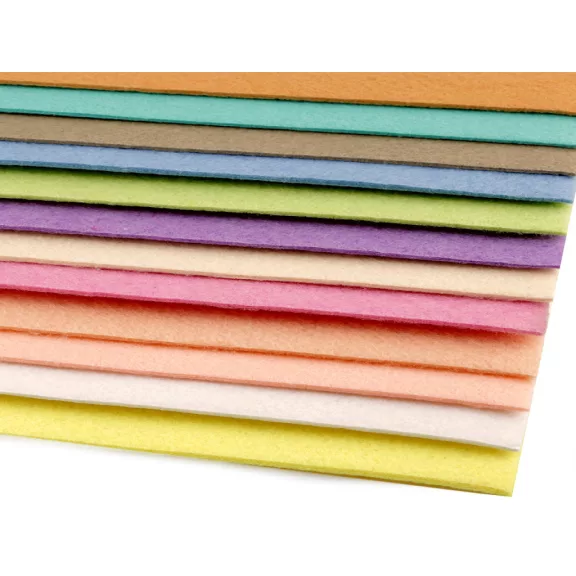 Filc anyag 20x30 cm - 5 mix pasztel (12 db-os csomagolás) Filc anyag 20x30 cm - 5 mix pasztel (12 db-os csomagolás)