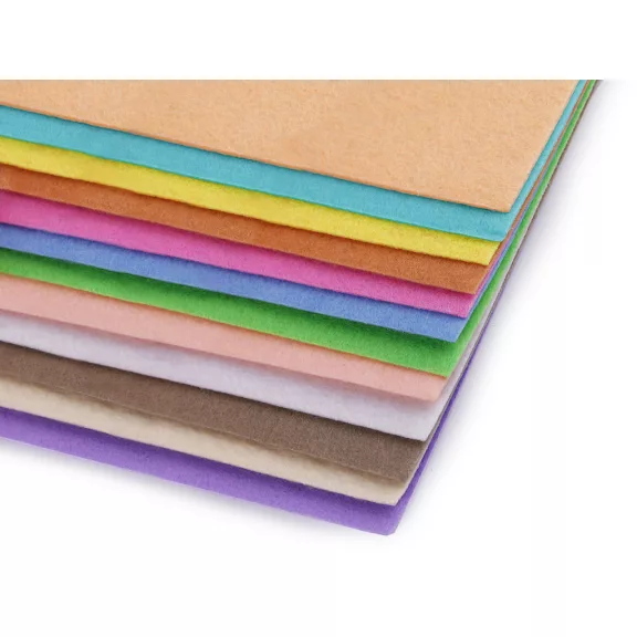 Filc anyag 20x30 cm - 4 pasztell színű mix (12 db-os csomagolás) Filc anyag 20x30 cm - 4 pasztell színű mix (12 db-os csomagolás)