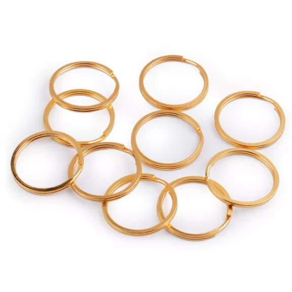 Fémkulcstartó karika Ø30 mm - 2 sárga arany (10 db-os csomagolás) Fémkulcstartó karika Ø30 mm - 2 sárga arany (10 db-os csomagolás)