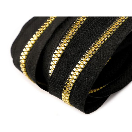 Csont cipzár No 5 folyóméter arany és ezüst