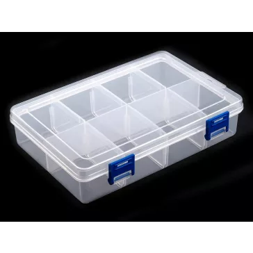   Műanyag rekeszes doboz13,5x20x4,6 cm - Transparent (3 db-os csomagolás)