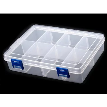   Műanyag rekeszes doboz13,5x20x4,6 cm - Transparent (1 db-os csomagolás)