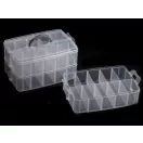 Műanyag rekeszes doboz 18x24x16 cm emeletes, fogantyús - Transparent (2 db-os csomagolás) Műanyag rekeszes doboz 18x24x16 cm emeletes, fogantyús - Transparent (2 db-os csomagolás)
