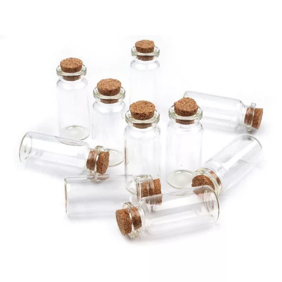 Üvegcse parafadugóval 20x50 mm - Transparent (5 fiola) Üvegcse parafadugóval 20x50 mm - Transparent (5 fiola)