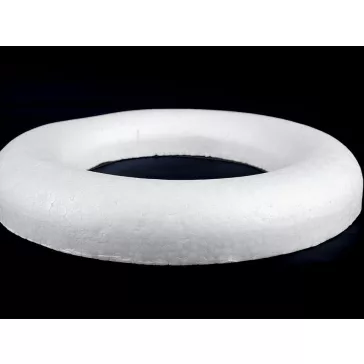 Polisztirol koszorú Ø29 cm - fehér (1 db-os csomagolás)