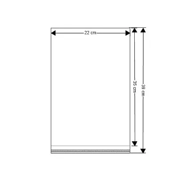   PP ragasztócsíkos celofán tasak jellegű BOPP tasak 22x35 cm - átlátszó (1000 db-os csomagolás)