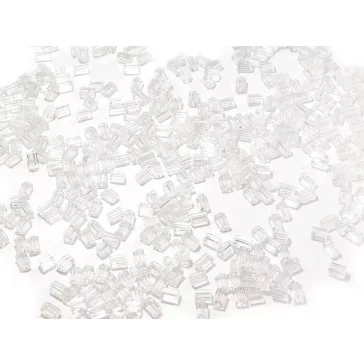   Műanyag fülbevaló hátsó 3x4 mm-es - Transparent (30 g-os csomagolás)