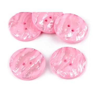   Gyöngyház gomb  virág 60" (38,1mm) - 15 pink gyöngyház (60 db-os csomagolás)