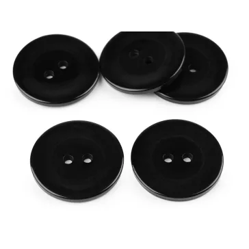   Gyöngyház gomb  virág 60" (38,1mm) - 30 fekete fény (60 db-os csomagolás)