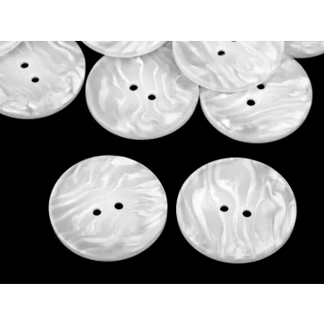   Gyöngyház gomb  virág 60" (38,1mm) - 1 gyöngyházfehér (5 db-os csomagolás)