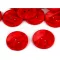 Gyöngyház gomb  virág 60" (38,1mm) - 3 eper piros (5 db-os csomagolás)