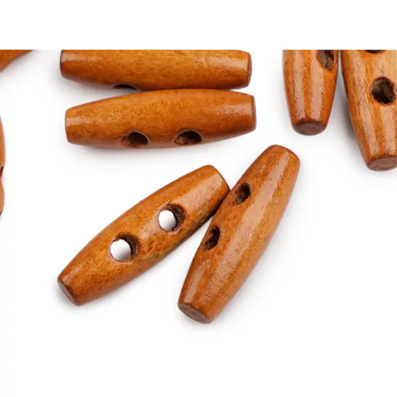 Fagomb oliva 12x40 mm - 4 barna konyak lakkozott (100 db-os csomagolás) Fagomb oliva 12x40 mm - 4 barna konyak lakkozott (100 db-os csomagolás)