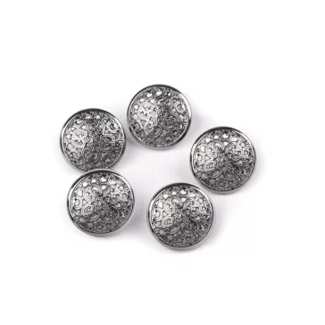   Fémgomb filigrán mérete 15 és 17,6 mm-es - 3 (28") antik nikkel (100 db-os csomagolás)