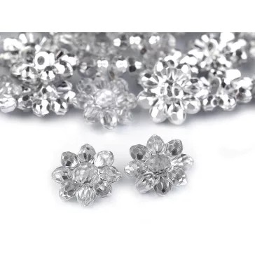  Gomb / menyasszonyi ruhadísz csiszolt virág alkalmi 15,2 mm - 24" crystal (500 db-os csomagolás)