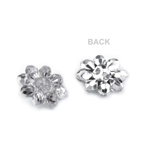 Gomb / dísz, menyasszonyi ruhadísz csiszolt virág alkalmi