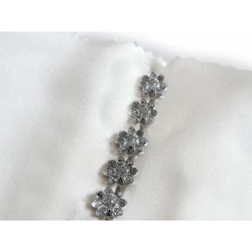 Gomb / dísz, menyasszonyi ruhadísz csiszolt virág alkalmi