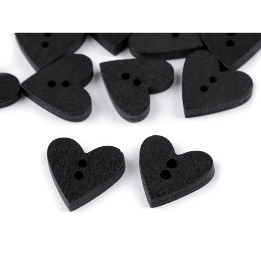 Fa dekor gomb szívecske