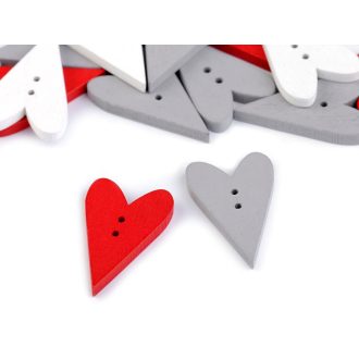 Fa dekor gomb szívecske