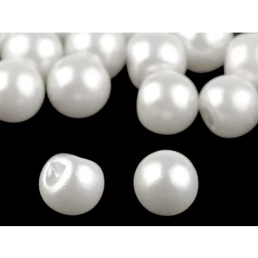   Felvarható gyöngy / gomb Ø12 mm - 1 gyöngyház krém szín (50 db-os csomagolás)