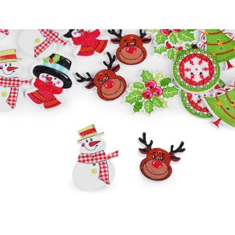 Fa dekor gomb karácsonyi