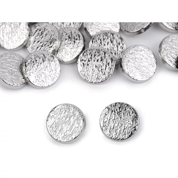 Fém gomb mérete 17,6 és 22,6 mm-es - 6 (28") nikkel (40 db-os csomagolás) Fém gomb mérete 17,6 és 22,6 mm-es - 6 (28") nikkel (40 db-os csomagolás)