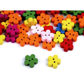 Fa dekor gomb virág