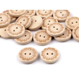 Fa dekor gomb virág