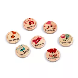 Handmade fa dekor gomb mix