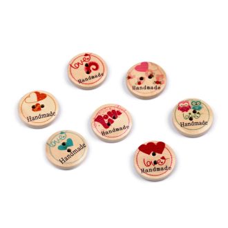 Handmade fa dekor gomb mix