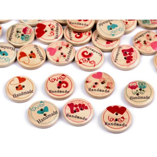 Handmade fa dekor gomb mix