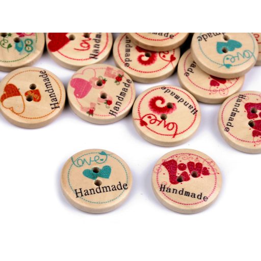 Handmade fa dekor gomb mix