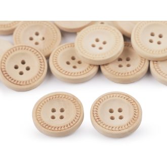 Fa dekorációs gomb néglyukú