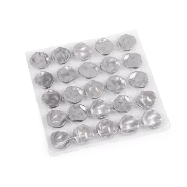   Fém gomb nyomott megjelenés, mérete 26 mm-es - 1 söt nikkel (20 db-os csomagolás)