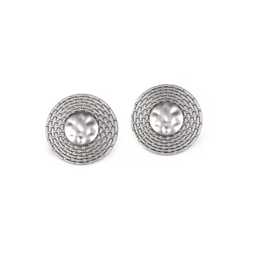   Dizájnos fém gomb 19,2 és 24 mm - 1 (38") söt nikkel (5 db-os csomagolás)