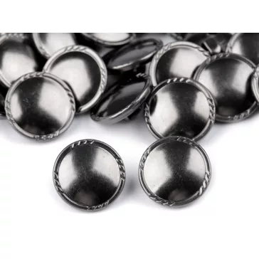   Fém gomb mérete 19 mm-es - 2 nikkel fekete (50 db-os csomagolás)