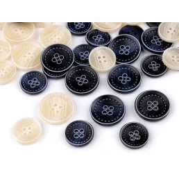 Gomb steppelt mintás 20,32 mm, 25,4 mm