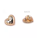 Fém gomb szív mérete 11 mm-es - 2 rózsaarany (50 db-os csomagolás)