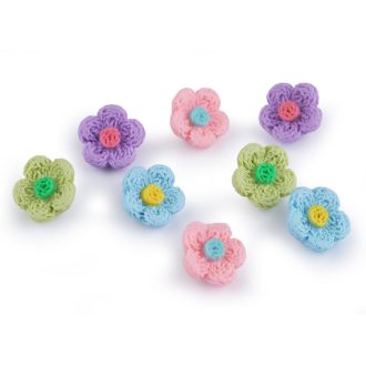 Virág gomb 3D horgolt utánzat 28"