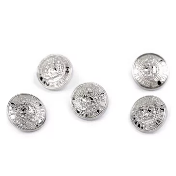Fém gomb 15 mm-es - 1 nikkel (25 db-os csomagolás)