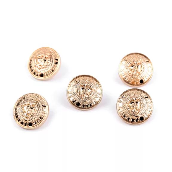 Fém gomb 15 mm-es - 2 rózsaarany (5 db-os csomagolás) Fém gomb 15 mm-es - 2 rózsaarany (5 db-os csomagolás)