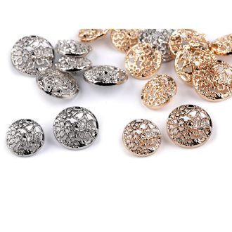 Fém gomb 28", 34" pillangók, virágok, kövek