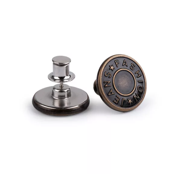 Farmergomb levehető állítható 20 mm 32" - 2 ósárgaréz fekete (2 db-os csomagolás) Farmergomb levehető állítható 20 mm 32" - 2 ósárgaréz fekete (2 db-os csomagolás)
