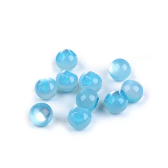 Varrható gyöngy / macskaszem gomb Ø10 mm pitykegomb - 3 világoskék (10 db-os csomagolás) Varrható gyöngy / macskaszem gomb Ø10 mm pitykegomb - 3 világoskék (10 db-os csomagolás)