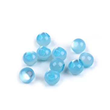   Varrható gyöngy / macskaszem gomb Ø10 mm pitykegomb - 3 világoskék (50 db-os csomagolás)