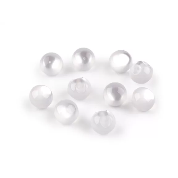 Varrható gyöngy / macskaszem gomb Ø11 mm pitykegomb - 1 tejfehér (10 db-os csomagolás) Varrható gyöngy / macskaszem gomb Ø11 mm pitykegomb - 1 tejfehér (10 db-os csomagolás)