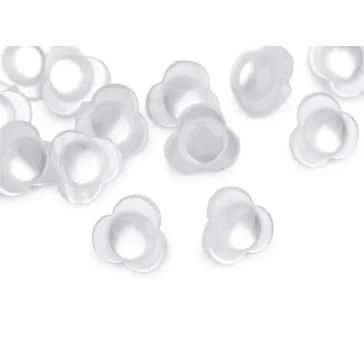   Gyöngyházfényű gomb virág 14 mm-es 22" - 1 fehér (200 db-os csomagolás)